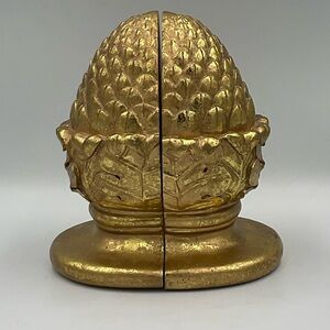 Vintage Gold Pineapple Bookends